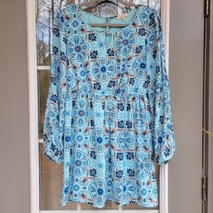 Red Camel Long Sleeve Cold Shoulder Dress | Size M